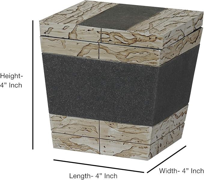 nu steel Rustic Bathroom Q-tip Holder & Jar in Real Cement and Stone for Bathrooms & Vanity Spaces