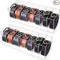 Juexica 2 Pcs Belt Organizer,14 Compartments 15.6in Belt Holder Storage Box,Thick Acrylic Belts Organizer,Clear Display Case for Closet and Bow Tie
