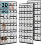 Kotkn Over the Door Shoe Organizer with 30 Breathable Mesh Pockets (2PC-White)