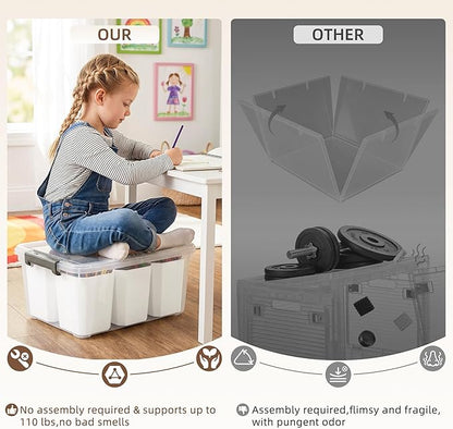 Citylife 17 QT Plastic Storage Bins Clear Storage Box with Lids Multipurpose Stackable Storage Containers for Organizing Tool, Craft, Crayon