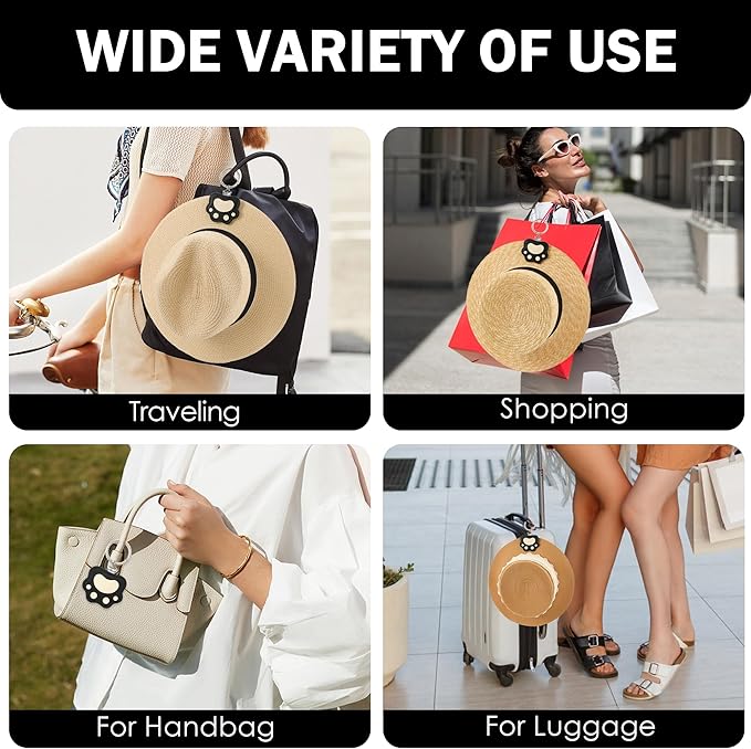 Hat Clip for Travel Sun Hat Holder Hang on Bags Hands Free Hats Clip-on Luggage Women’s Outdoor Travel Accessory