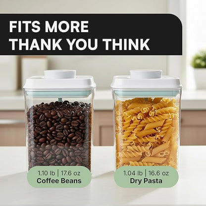 Bop Top Airtight Food Storage Containers with Lid 6 Cups / 50 oz | Kitchen Canister Sets | Air Tight Pantry Container | Pop Top Dry Food Storage Containers for Snacks, Sugar, Flour, Baking, Pasta