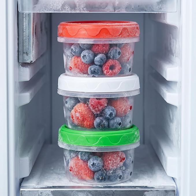 EONJOE 4oz Plastic Containers with Lids Reusable Dishwasher Freezer Safe Airtight, 6-Pack
