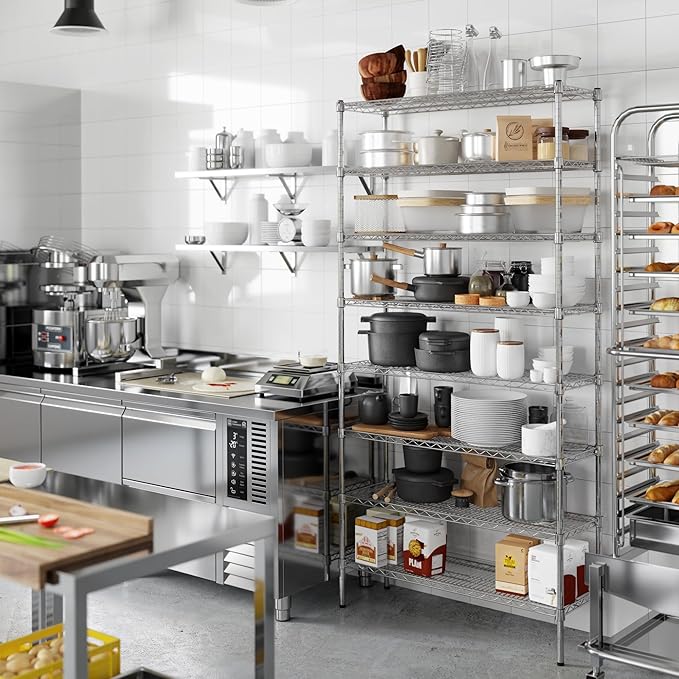 14" Deep x 42" Wide x 86" Height Wire Shelving Kit | 8-Tier | NSF Commercial Storage Rack Unit