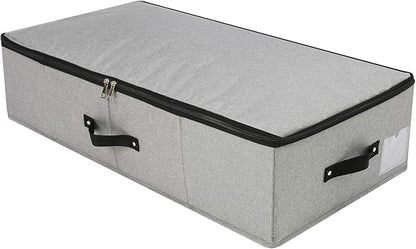 AMJ 29.5"*15"*7", Blanket, Duvets, Winter Clothes Storage Box for Under Bed, Top Wardrobe Organizer, Dark Gray