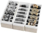 3 Packs Fabric Belt Organizer, 6 Grids Belt Organizer for Closet and Drawer, Foldable Dresser Drawer Organizers,Tie Storage -Beigewhite
