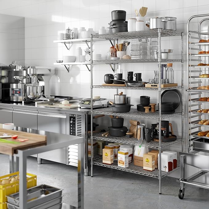 24" Deep x 42" Wide x 74" Height Wire Shelving Kit | 6-Tier | NSF Commercial Storage Rack Unit