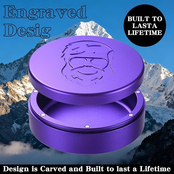 3.0inchBEIJIATE Magnetic Metal Can, Holder, Metal Container, Carved Tin with Magnetic Closure, Aluminum Container, Slim Pouch Can, zyn metal can,zyn container Storage Box Set (violet)