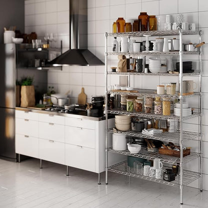 21" Deep x 42" Wide x 74" Height Wire Shelving Kit | 8-Tier | NSF Commercial Storage Rack Unit