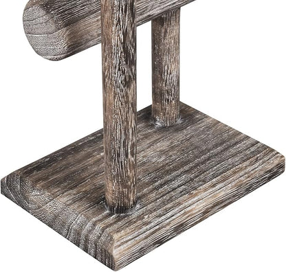MOOCA 2 Pcs 2- Tier Space Saving Wooden Bracelet Holder Stand, Bracelet Display Stand For Selling, Watch Display, Free assembly, Coffee Color