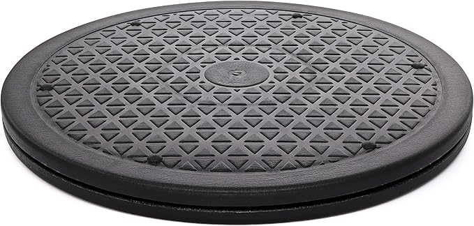 5 Pack 12 inch Lazy Susan Turntable Organizer, Non Skid Large Lazy Susan Turntable for Cabinet, Computer or Laptop, Plastic Turn Table, Black, by RamPro