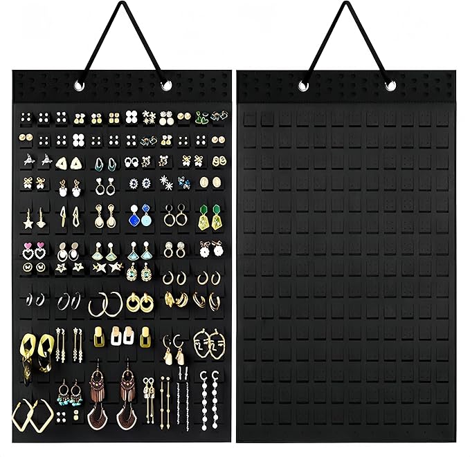 Hanging Earring Holder Organiser, Brooch Pin Display Board with 150 Slots for up to 300 Pairs of Earrings/Pins, Stud Earring Organisers and Storage Earring Holder Organizer Wall