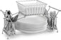 Sorbus Utensil Caddy — Use For Napkin, Cutlery, Plate Holder — Stackable Flatware Caddy, Tabletop Organizer — Ideal for Dining Table, Party, Buffet, Kitchen, Entertaining (Silver)