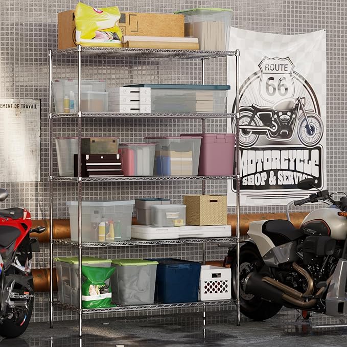 24" Deep x 54" Wide x 86" Height Wire Shelving Kit | 5-Tier | NSF Commercial Storage Rack Unit