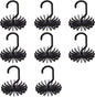 AUEAR, 8 Pack 360 Degree Rotating Scarf Hanger 20 Hooks Twirl Plastic Ties for Women Men Home Bedroom Supplies (Black)