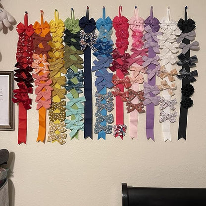 12PCS Hair Bow and Clip Holder Organizer Storage Hanger Display Wall Hanging Decor for Hair Accessories Girls Room (Color Random)