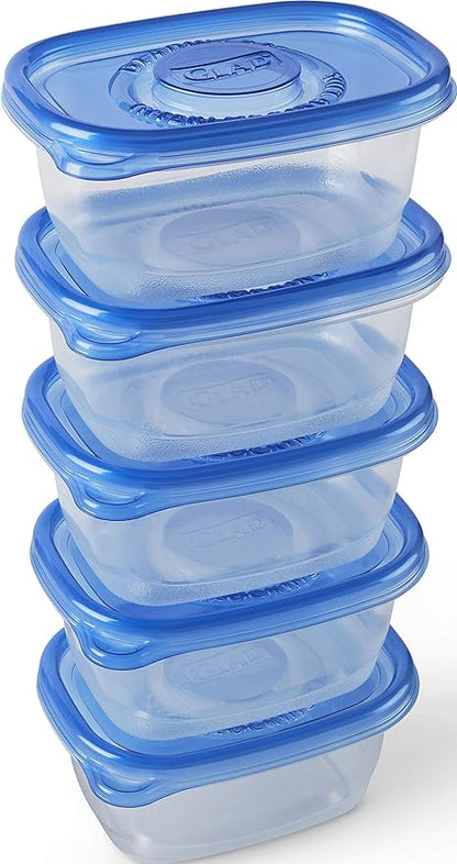 Glad GladWare Medium Rectangle Food Storage Containers with Lids, BPA Free Plastic for Soups Salads and Meal Prep, Airtight Leak Resistant, Microwave Dishwasher Freezer Safe, 24 Oz, 5 Count - 6 Pack