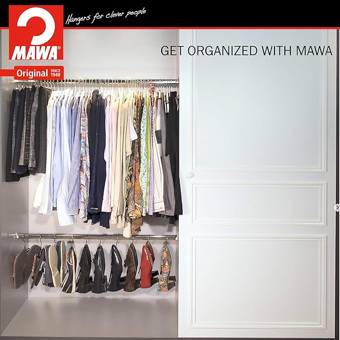 MAWA Non-Slip Steel Shoes Hanger for Slip-On Shoes, Sneakers, or Slippers, Space-Saving Shoe Organizer, Black, Set of 5