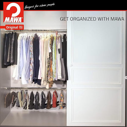 MAWA Non-Slip Steel Shoes Hanger for Slip-On Shoes, Sneakers, or Slippers, Space-Saving Shoe Organizer, Black, Set of 5