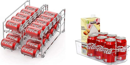SimpleHouseware Stackable Beverage Can Dispenser + Kitchen Organizer Bin