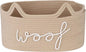 Sea Team Dog Toy Basket with Handles, 16.5 x 11 x 7 Inches, 4.4 Gallons Large Cotton Rope Storage Bin, Box, Shelf Organizer for Pet Chew Toys, Foods, Beige Woof