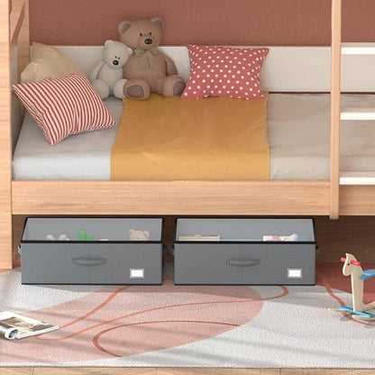 EE-RoomWorld Under Bed Storage with Wheels, No Assemble Required 10 inches height Under Bed Storage bins,Large capacity Rolling Underbed Shoe Storage containers，dorm underbed storage drawers