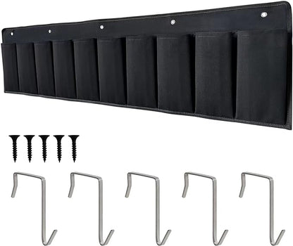 RVZONE RV Shoe Pockets 10 Pockets Heavy Hanging Bedside Storage Organizer with Sturdy Hooks Storage Pockets Hangs on bed for Shoes Toys and Tool Accessories