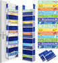 2 Pack 5 Shelf Weekly Clothes Organizer for Kids Over the Door Hanging Storage Monday through Friday Heavy Duty Clothes Organization for Bathroom Nursery Bathroom Kitchen(Blue)