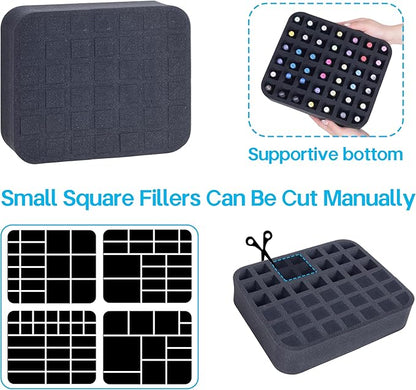 2 Pack Nail Polish Organizer Holder Foam Pad with Slots for Storage 84 Bottles (15ml/0.5fl.oz) Nail Polish or Essential Oil Tray for Drawers Black