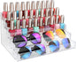 Sunglass Organizer Easy Snap-on Assembly, Acrylic Sticker Display Stand for Vendors, Nail Polish Holder Nail Desk Essential Oil Lipstick Storage,Clear Sunglasses Perfume Organizer (5 Layers)