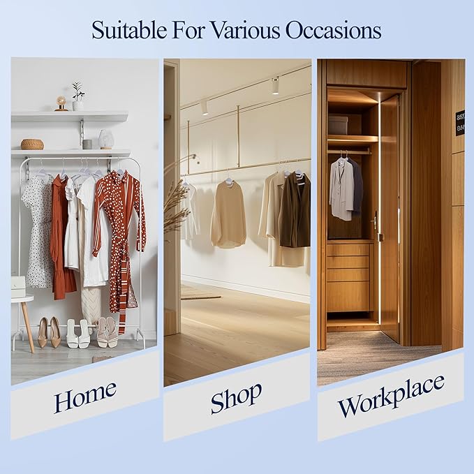 ZENY Hangers 50 Pack - Heavy Duty Hangers for Coats, Pants & Dress - Non Slip Suit Hangers for Closet - 360°Swivel Hook，Space Saving