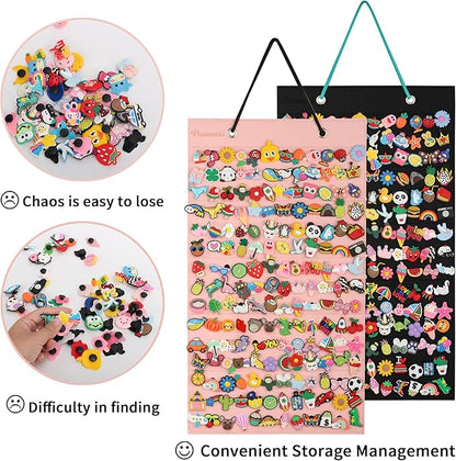 Pacmaxi Shoe Charms Organizer with 180 Holes, Portable Shoe Decoration Display Stand, Wall Mounted Holder for Charms