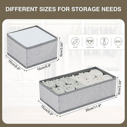 DIMJ Drawer Organizer Clothes, Dresser Organizer For Nursery, Bedroom, Closet, Baby Clothes Organizer and Storage, Foldable Fabric Drawer Dividers for Baby Socks, Belt, Tie (4 Pack, Blended)