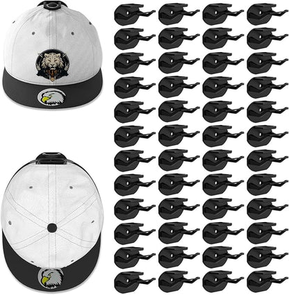 Niunuerga 48 Pack Adhesive Hat Hooks for Wall, Super Strong Hat Rack for Baseball Caps, Hat Organizer Display for Home Decor, Hat Hangers Holder for Wall, Door, Closet, No Drilling (Black)