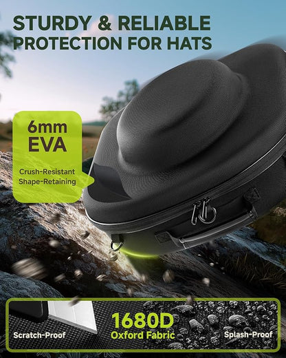 BRANTMAKER Cowboy Hat Box, Cowboy Hat Case for Travel, Crush Proof Storage for Western/Panama/Fedora, Carrier with Adjustable Shoulder Strap & Brush
