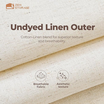 Cotton Linen Drawer Organizer for Baby Clothes, 12Pack Multi-Size Nursery Dresser Dividers for Clothes, Premium Foldable Storage Bins for Bedroom, Closet and Diaper Table, Beige