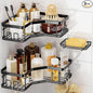 MAXIFFE 3 Pack Corner Shower Caddy with Soap Holder, Large Capacity and Easy Install, No Drilling Shower Shelves, Stainless Steel Shower Organizer Hold 40 LBS for Family Renters, Black