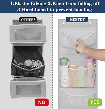 KEETDY Over the Door Organizer Storage for Closet with 5 Pockets Organizer for Bedroom Bathroom, 2 Pack
