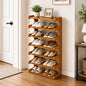 Vertical Narrow Shoe Rack, 7 Tier Shoe Storage Rack for Entryway, Free Standing Multi Layer Wooden Shoe Rack for Corridors, Bedrooms Living Room Corner And Small Spaces (7 Tier/W-50cm)