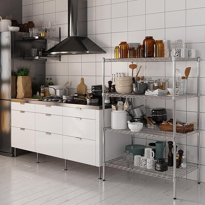 24" Deep x 36" Wide x 54" Height Wire Shelving Kit | 4-Tier | NSF Commercial Storage Rack Unit
