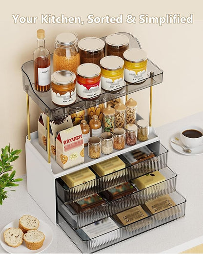 Anylady Bathroom Organizers and Storage, Makeup Organizer (Sturdy Durable Attractive), Ideal for Vanity, Countertop, Counter, Perfume, Skincare, Cabinet, Cosmetic, Dresser Organizer (Black)
