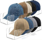 Boxalls Hat Stand for Baseball Caps 2 Pack, No-Install Acrylic Hat Organizer and Display for Closet/Desktop, Baseball Hat Storage Holds 14 Caps, Space Saver Hat Rack Hat Holder