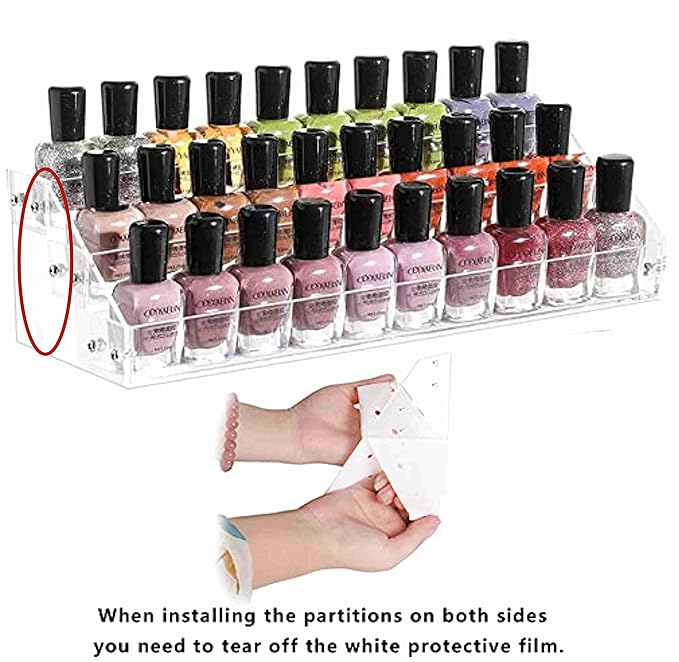Cq acrylic 3 Layers Nail Polish Organizers And Storage,Clear Nail Polish Display Rack and Suitable for Sunglasses Holder and Sunglass Display