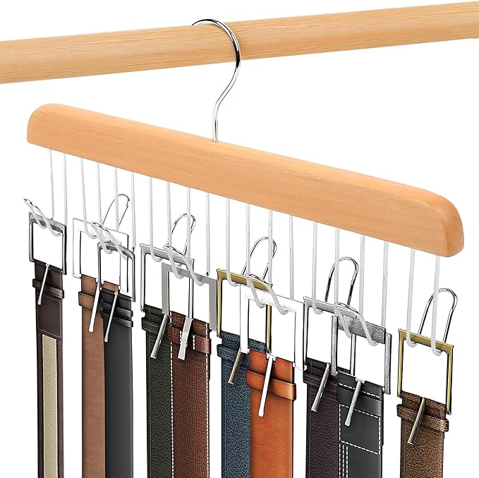 Umo Lorenzo Belt Hanger for Closet - Accessories Organizer Rack for Belts, Ties, and Scarves