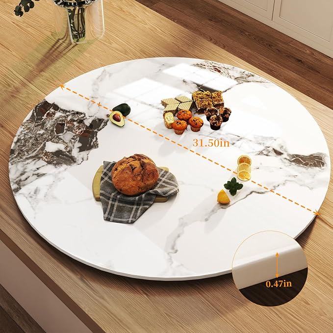 31.5" Lazy Susan for Table Top Tempered Glass Rotating Serving Tray for Dining Table, Kitchen Lazy Susan Organizer Spinning Rotating Food Server Party Centerpieces
