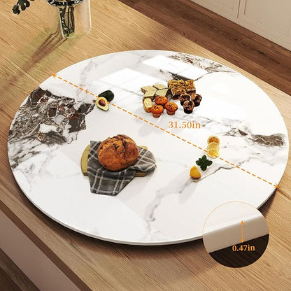 31.5" Lazy Susan for Table Top Tempered Glass Rotating Serving Tray for Dining Table, Kitchen Lazy Susan Organizer Spinning Rotating Food Server Party Centerpieces