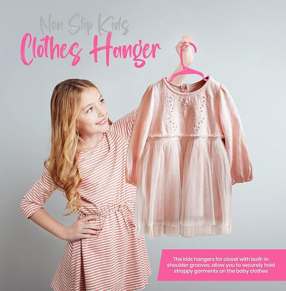 Utopia Home 60 Pack Kids Hangers - 11.5 Inch Plastic Baby Hangers for Closet - Childrens Hanger for Clothes & Infant Hanger for Closet - for Everyday Standard Use (Pink)