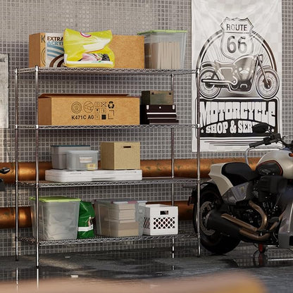 21" Deep x 60" Wide x 64" Height Wire Shelving Kit | 4-Tier | NSF Commercial Storage Rack Unit