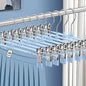 POZEAN Pants Hangers with Clips for Women 30 Pack, 12Inch Adjustable Heavy Duty Skirt Hangers, Space Saving Non-Slip Shorts Jeans Trousers Clothes Hangers, Blue
