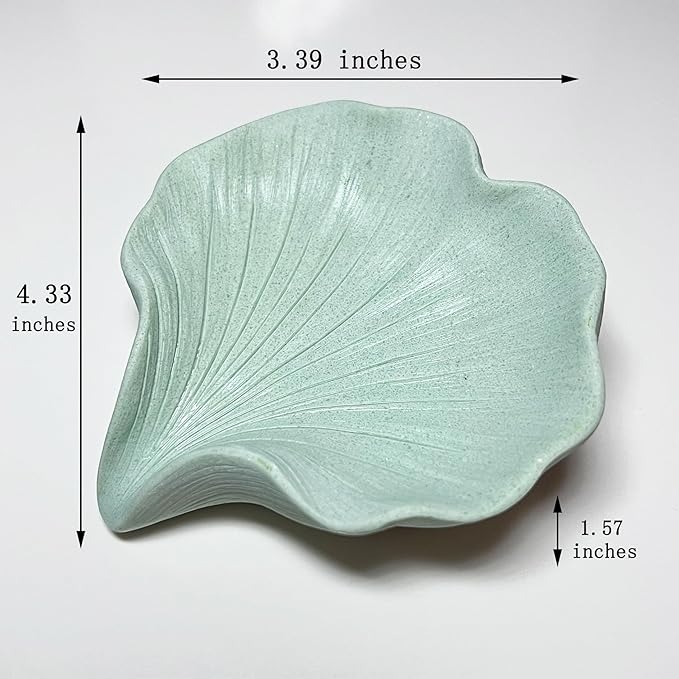 Soap Dish Soap Holder Self-Draining Soap Dish, Resin Bar Soap Holder, Ginkgo Leaf Shape Soap Tray Soap Saver for Bathroom,Kitchen,Sink,Bathtub, Easy Cleaning and Keep Dry